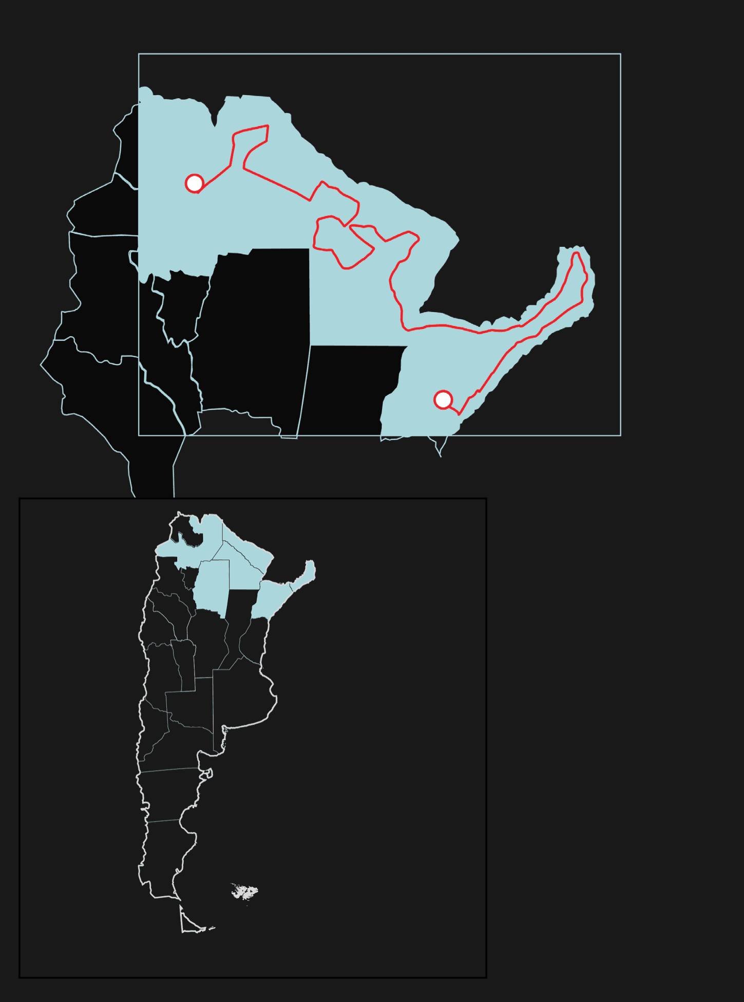 Selvas y Humedales map